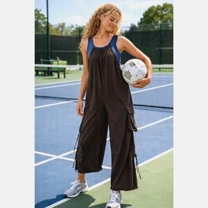 Free People Pathfinder One Piece Jumpsuit Skyline/Black Combo M